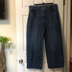 Women’s Old Navy Extra High Rise Sky-Hi Wide Leg Secret Smooth Pockets 14 Petite